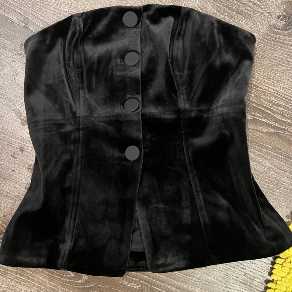 Express velvet strapless top